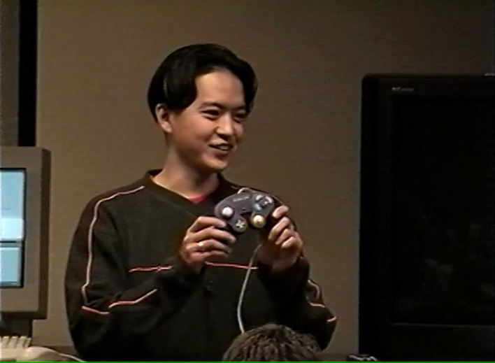 John Cho shows off a Gamecube controller prototype