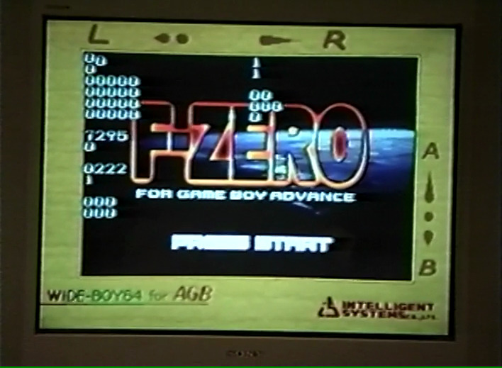 F-Zero is demoed on the Game Boy Advance using a Wide Boy 64.